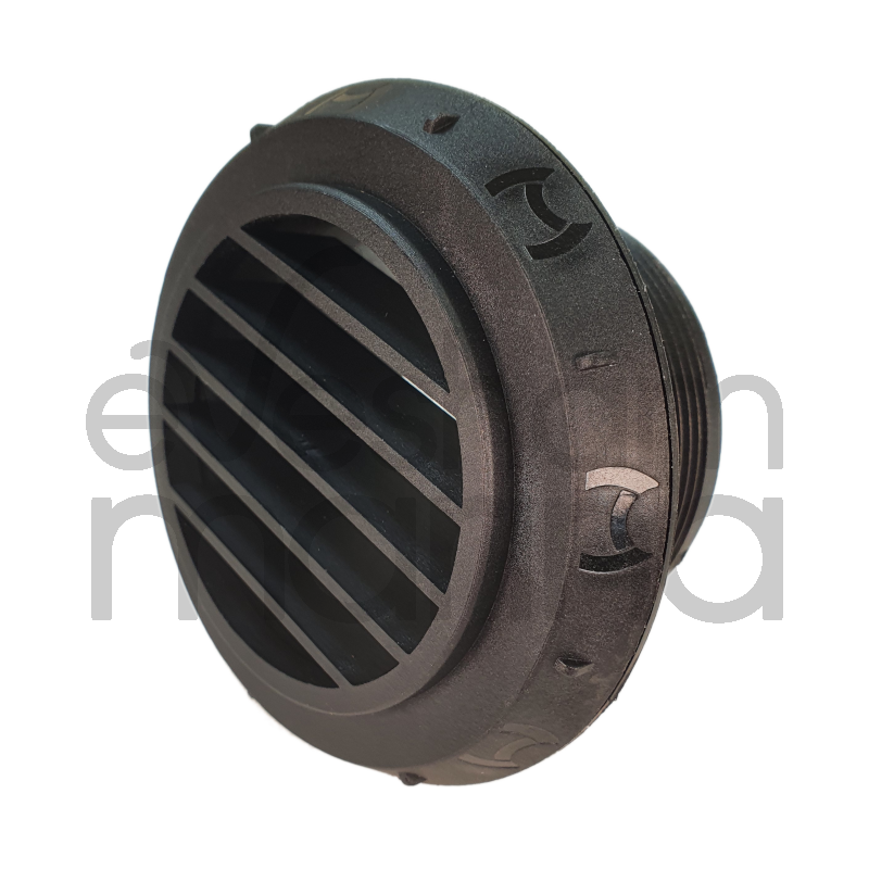 Black Hot Air Outlet, vent has a 90 degree angle. 60mm 